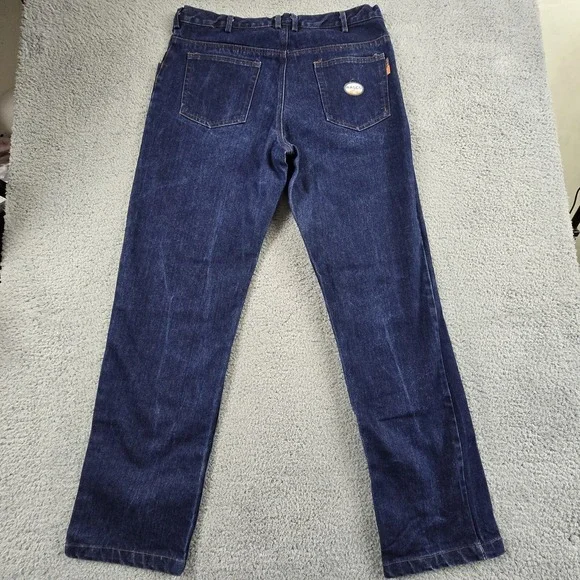 Rasco Mens 38X34 FR Flame Resistant Work Blue Jeans Dark‎ Wash - Picture 11 of 16